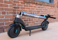 An electric scooter with folded stem