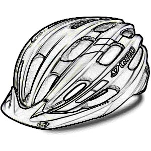 Sketch of generic bicycle helmet
