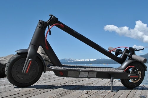 M365 electric scooter in folded configuration
