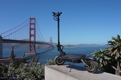 Dualtron Thunder with Golden Gate Bridge in the background
