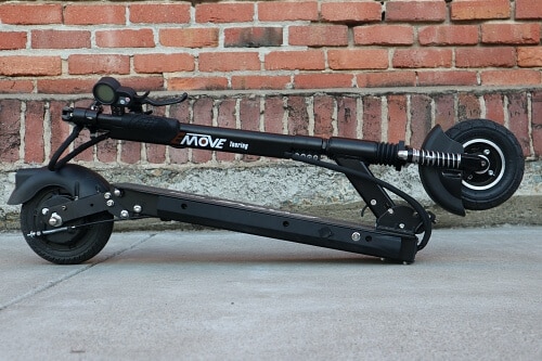 Touring electric scooter in its folded configuration