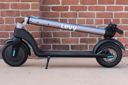 Levy electric scooter folded