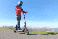 Animation of man riding the Zero 9 electric scooter