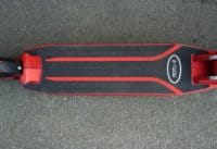 Top down view of the UScooters Booster Sport deck covered with grip tape