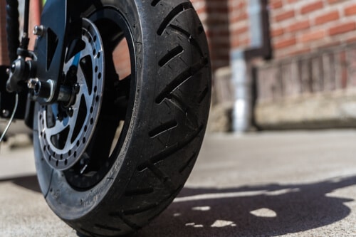 Close-up of EVOLV electric scooter tire