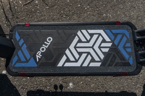 Apollo Pro deck covered with griptape and featuring the Apollo logo