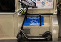 Boosted REV electric scooter on the BART
