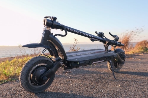 Minimotors Dualtron Eagle Pro - folded, full scooter, locked to deck