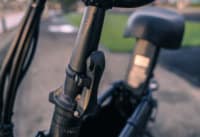 Fiido Q1S Seated Scooter - stem folding mechanism, close-up