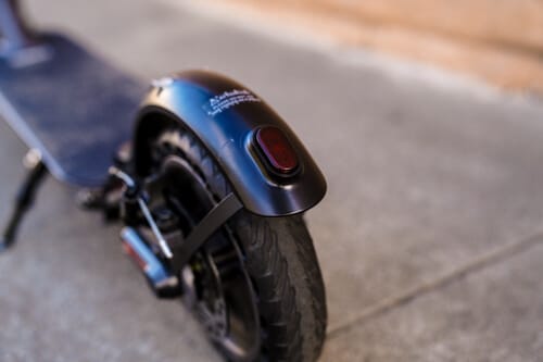 Hiboy S2 Electric Scooter - rear fender reflector, close-up