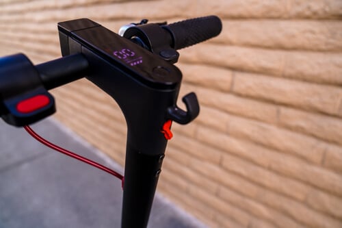 Hiboy S2 Electric Scooter - stem lock hook, close-up
