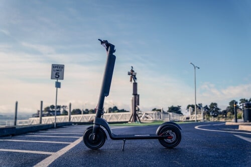 TurboAnt X7 Pro Electric Scooter -full scooter, marina background