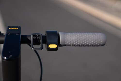 Segway Ninebot Max G30LP Electric Scooter - LED display, folding hook, thumb throttle, handlebar, close-up