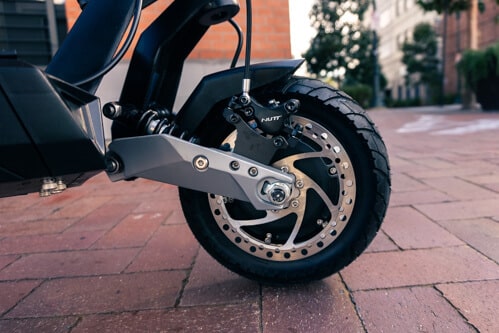 Apollo Phantom electric scooter - front wheel, cropped