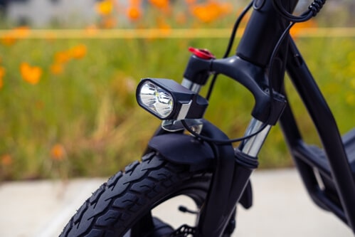 EMOVE RoadRunner electric scooter - headlight, close-up
