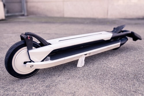 Segway Ninebot Air T15 electric scooter - full scooter folded down, kicktand in view