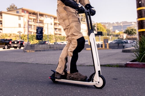 Segway Ninebot Air T15 electric scooter - man riding scooter, cropped view
