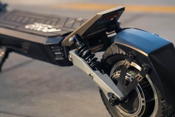 Phantom electric scooter rear tire and suspension