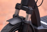 Apollo Air Pro electric scooter - front fork suspension, close-up