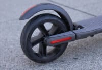 Segway Ninebot ES4 electric scooter rear tire and fender, cropped