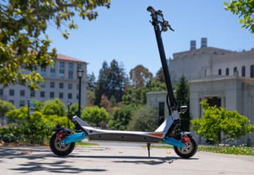 Varla Pegasus electric scooter in a park