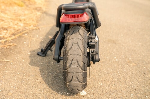 Close up of Wolf Warrior X rear fender and tires