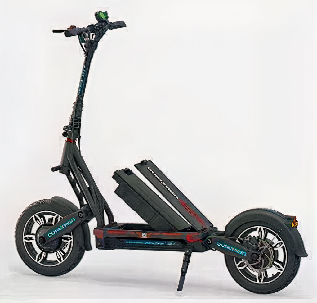 Minimotors Dualtron City electric scooter with battery being removed