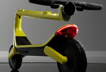 Unagi Model Eleven electric scooter in folded configuration